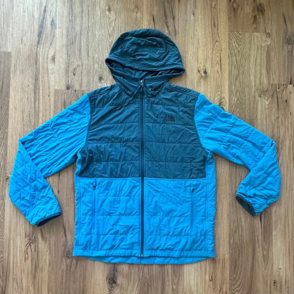 The North Face Mens Blue Quilted Lightweight Insulated Hooded Jacket‎ Size Large